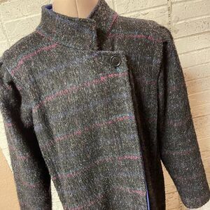 Vintage New York Girl Blue Black Plaid Union Made Jacket 14